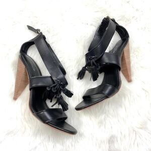 Saturday Kate Spade 8.5 Womens Black Tassel Stack Heels